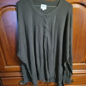 Aerie real soft olive thumb tab Henley XXL